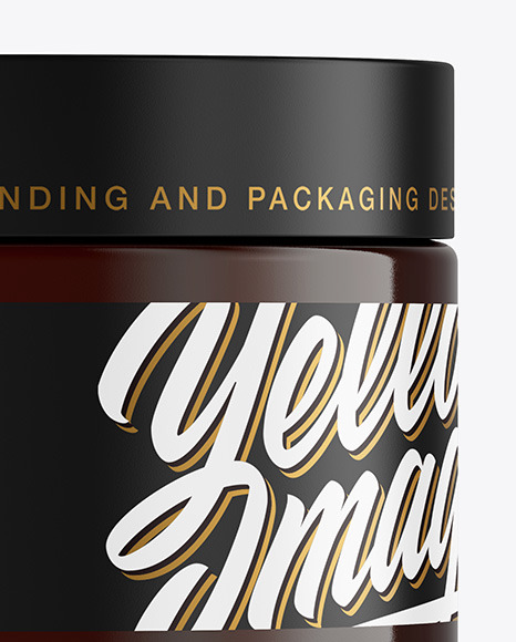 Amber Glass Cosmetic Jar Mockup PSD #3