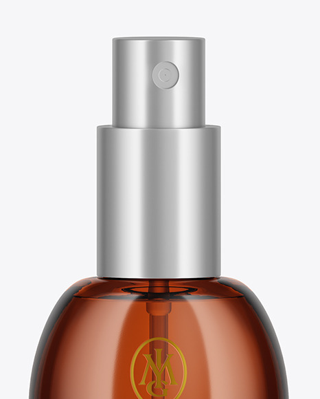 Amber Glass Perfume Bottle Mockup PSD #1