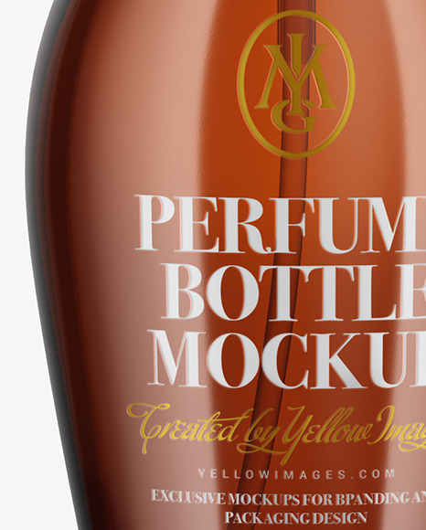 Amber Glass Perfume Bottle Mockup PSD #7