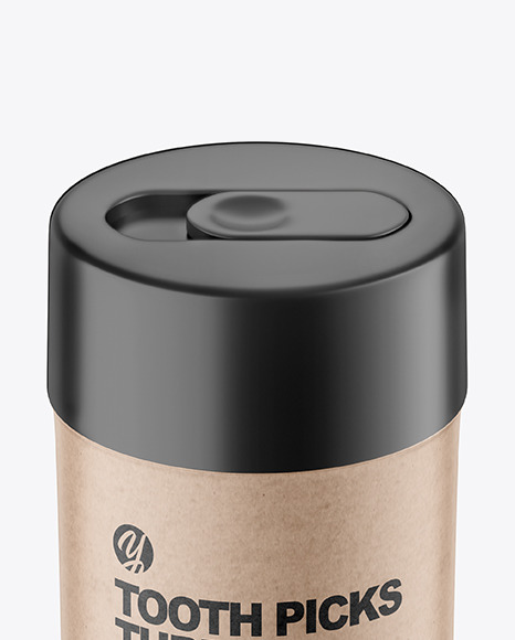 Kraft Paper Tooth Picks Tube with Plastic Cap Mockup PSD #2