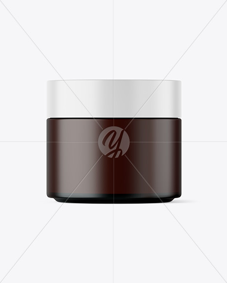 Free Frosted Amber Glass Cosmetic Jar Mockup PSD Mockups