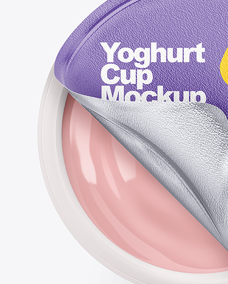 Opened Yoghurt Cup Mockup PSD #2
