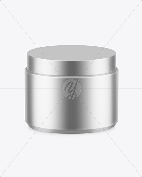 Matte Metallic Cosmetic Jar Mockup PSD #1