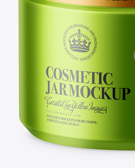 Matte Metallic Cosmetic Jar Mockup PSD #7