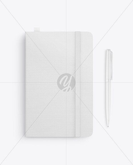 Fabrick Notebook with Pen Mockup PSD #3