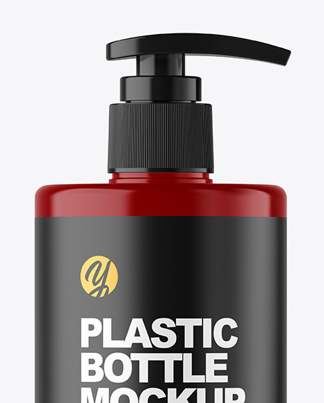 Glossy Cosmetic Bottle with Pump Mockup PSD #4