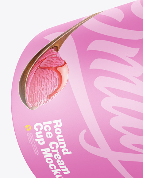 Matte Ice Cream Cup Mockup PSD #1