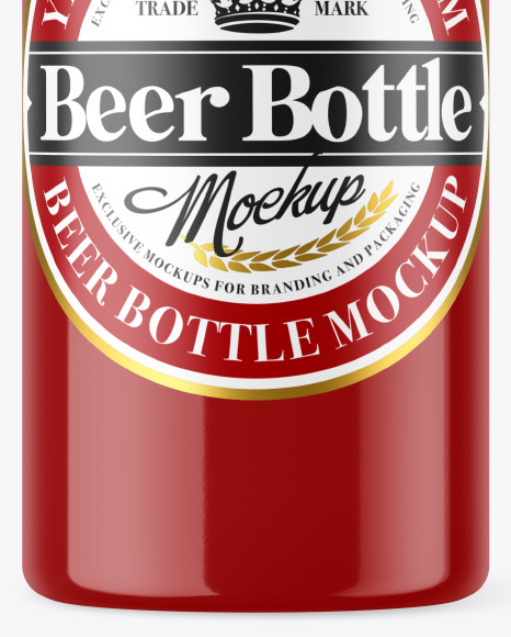 Glossy Beer Bottle Mockup PSD #1
