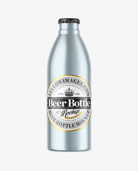 Metallic Beer Bottle Mockup