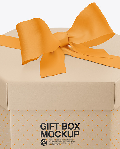 Kraft Gift Box Mockup PSD #1