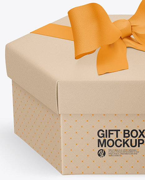 Kraft Gift Box Mockup PSD #6