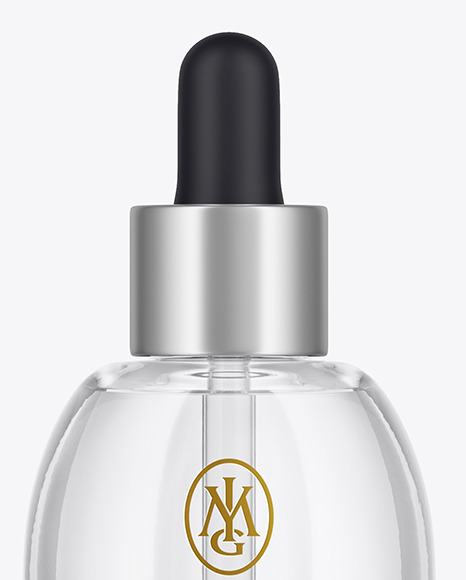 Clear Glass Dropper Bottle Mockup cap 98124