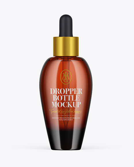 Amber Glass Dropper Bottle Mockup PSD #2