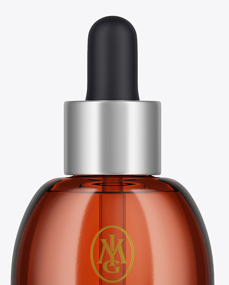 Amber Glass Dropper Bottle Mockup PSD #1