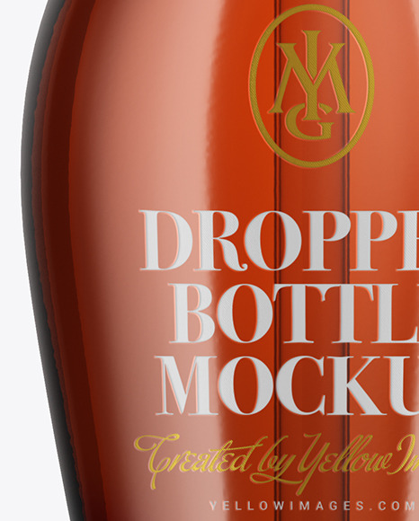 Amber Glass Dropper Bottle Mockup PSD #7