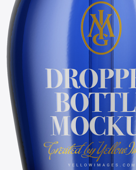 Dark Blue Glass Dropper Bottle Mockup PSD #7