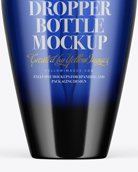 Dark Blue Glass Dropper Bottle Mockup PSD #5