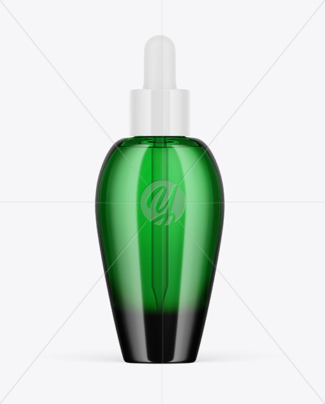 Free Green Glass Dropper Bottle Mockup PSD Mockups