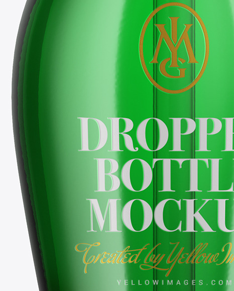 Green Glass Dropper Bottle Mockup PSD #7