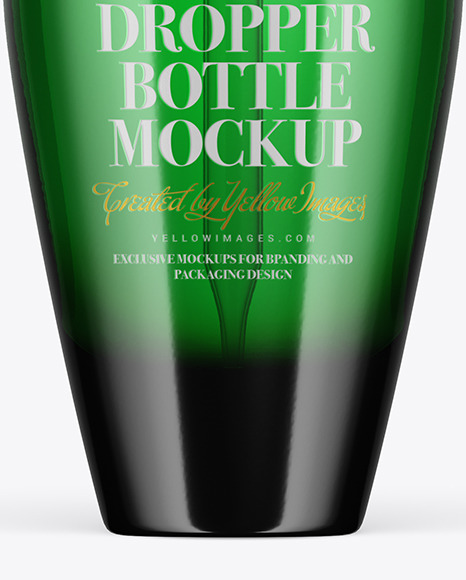 Green Glass Dropper Bottle Mockup PSD #5
