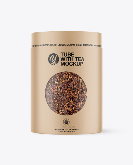 Kraft Tube with Rooibos Tea Mockup Kraft Tube with Rooibos Tea Mockup