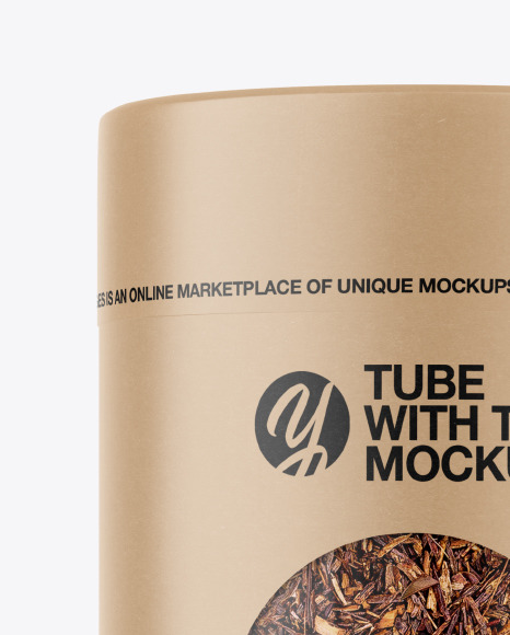 Kraft Tube with Rooibos Tea Mockup Kraft Tube with Rooibos Tea Mockup