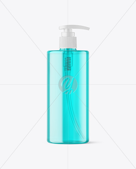 Free Color Plastic Cosmetic Bottle with Pump Mockup PSD Mockups