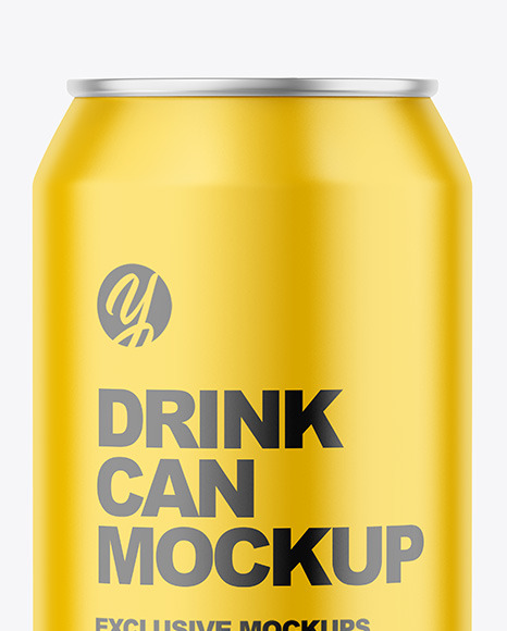 330ml Matte Drink Can Mockup PSD #4