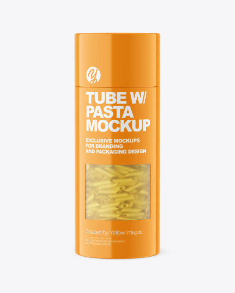 Glossy Paper Tube w  Pennette Pasta Mockup PSD #2