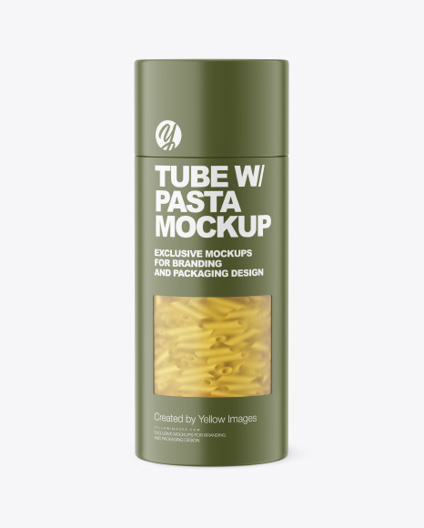 Paper Tube w/ Pasta Mockup