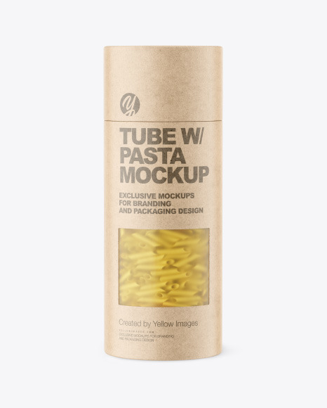 Paper Tube w/ Pasta Mockup