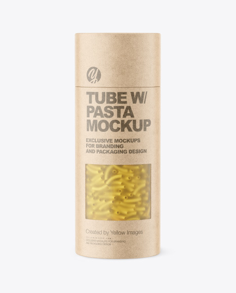 Paper Tube w/ Pasta Mockup