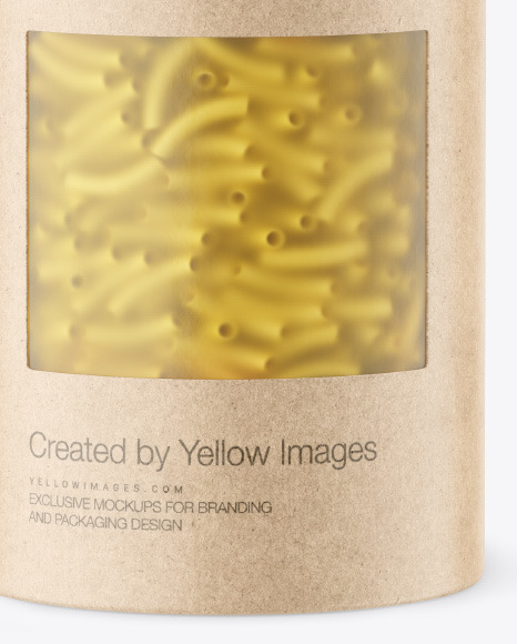 Kraft Paper Tube w  Sedani Rigati Pasta Mockup PSD #1