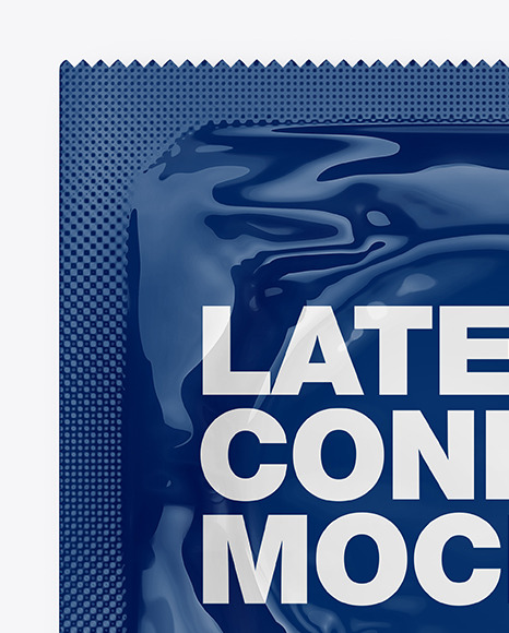 Glossy Square Condom Packaging Mockup PSD #1