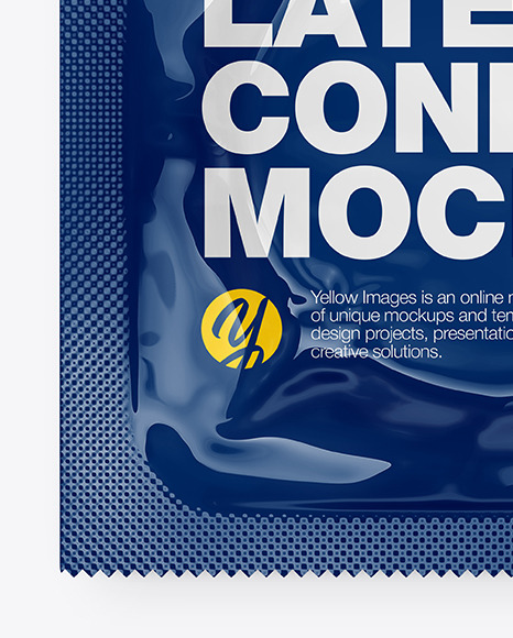 Glossy Square Condom Packaging Mockup PSD #2