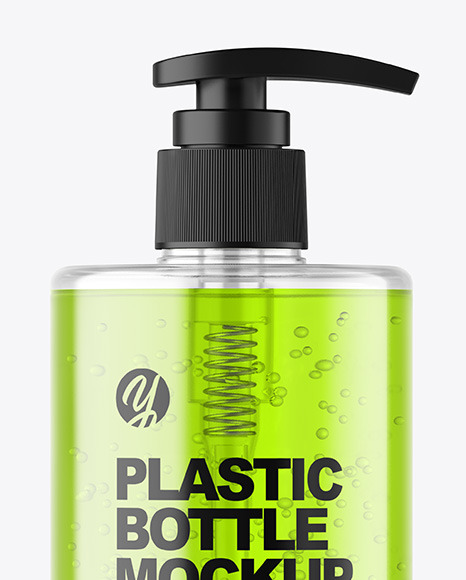 Color Liquid Cosmetic Bottle with Pump Mockup PSD #4