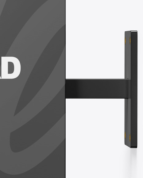Plastic Square Signboard Mockup PSD #2