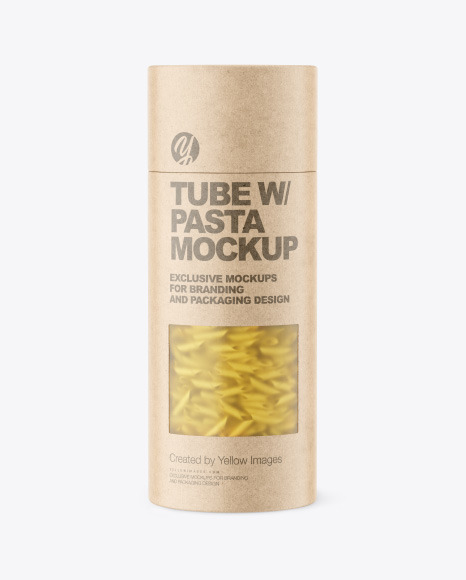 Kraft Paper Tube w Garganelli Pasta Mockup PSD #4