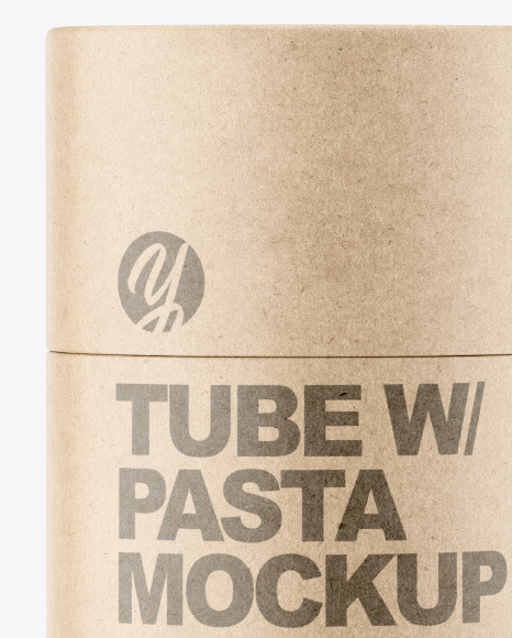 Kraft Paper Tube w Garganelli Pasta Mockup PSD #2