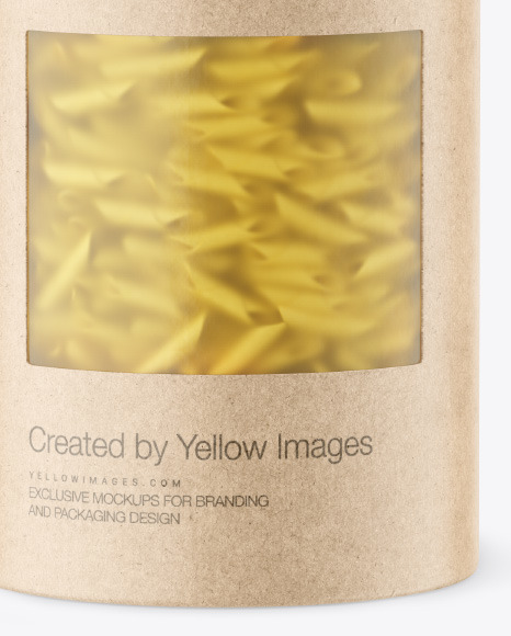 Kraft Paper Tube w Garganelli Pasta Mockup PSD #1
