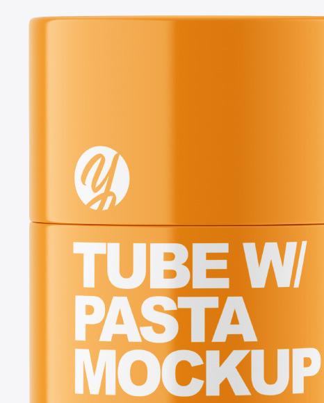 Glossy Paper Tube w  Riccioli Pasta Mockup PSD #2