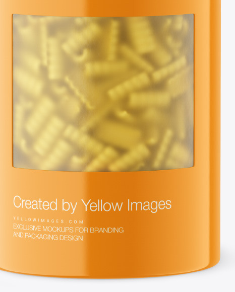 Glossy Paper Tube w  Riccioli Pasta Mockup PSD #1