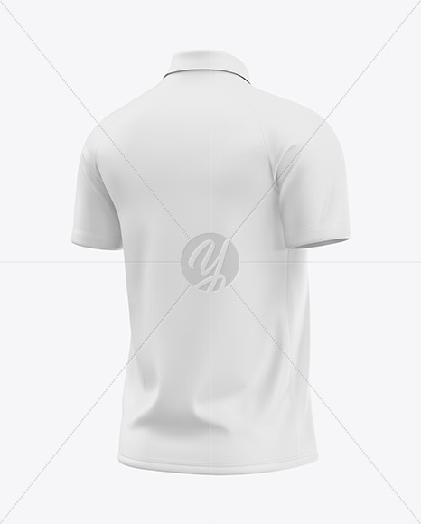 Raglan Zip Polo Shirt Mockup   Back Half Side View PSD #3