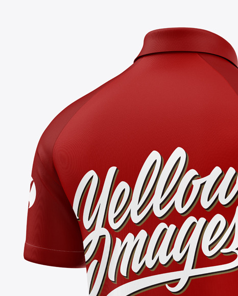 Raglan Zip Polo Shirt Mockup   Back Half Side View PSD #1
