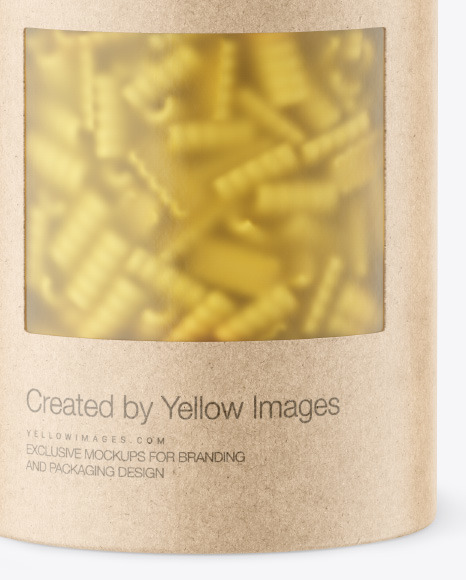 Kraft Paper Tube w  Riccioli Pasta Mockup PSD #1