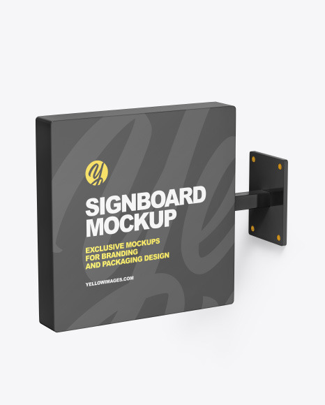 Plastic Square Signboard Mockup