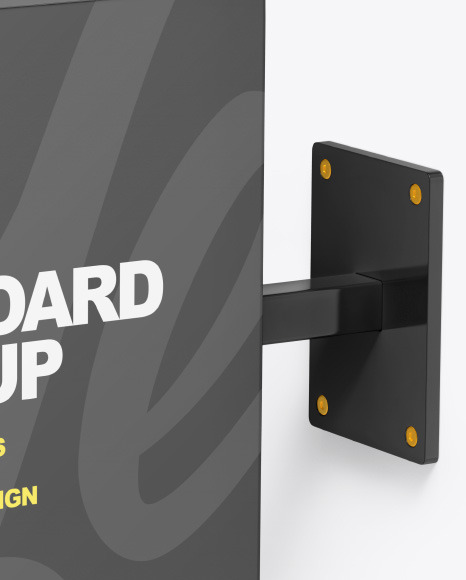 Plastic Square Signboard Mockup PSD #2