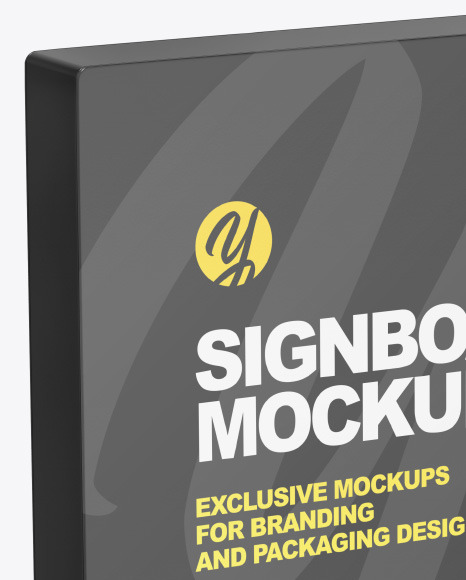 Plastic Square Signboard Mockup PSD #1