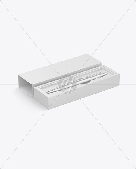 Metallic Pen in Box Mockup PSD #3