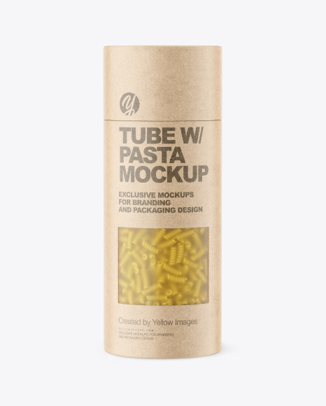 Kraft Paper Tube w  Fusilli Pasta Mockup PSD #2